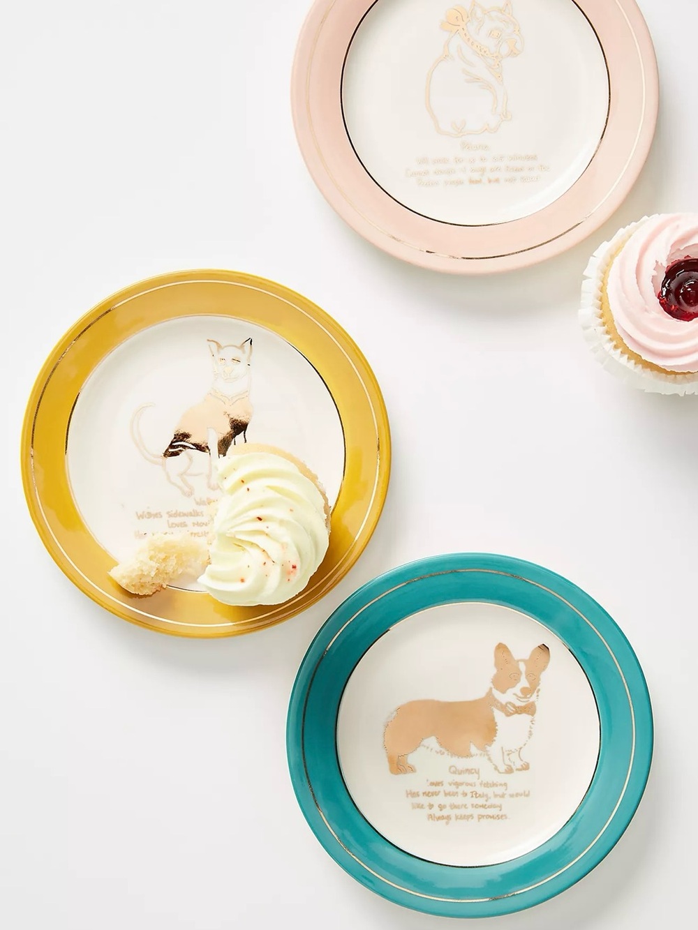 Anthropologie | Quincy Corgi Dog Biography Canape Plate ~ 6.25”